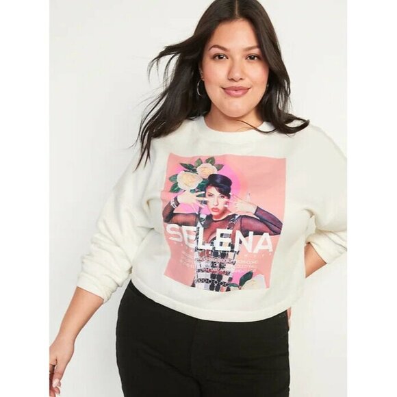 Licensed Selena Graphic Oversized Cropped  Sweatshirt for Women Size 3X - Picture 3 of 7